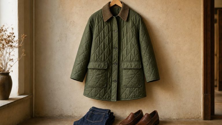 À 69,90 euros, cette veste matelassée Uniqlo en vert olive s'impose comme la pièce country chic de tout l'automne