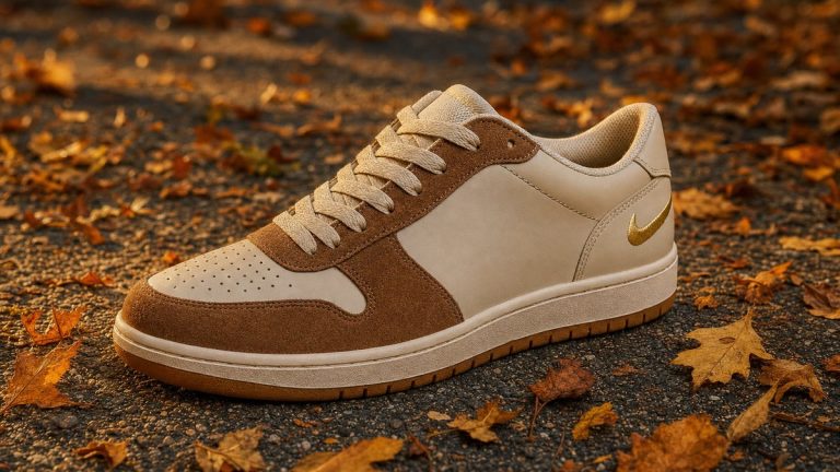 À 90 euros au lieu de 125 chez Courir, cette Nike Dunk Low beige et suède marron structure tous vos looks d'automne