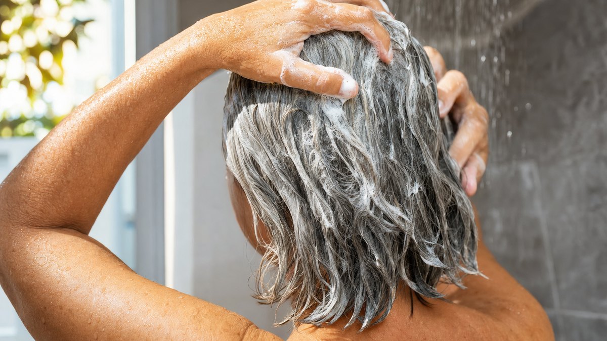 Appliquer l'après-shampoing avant le shampoing : les 15 minutes de pose qui transforment les cheveux gris après 50 ans