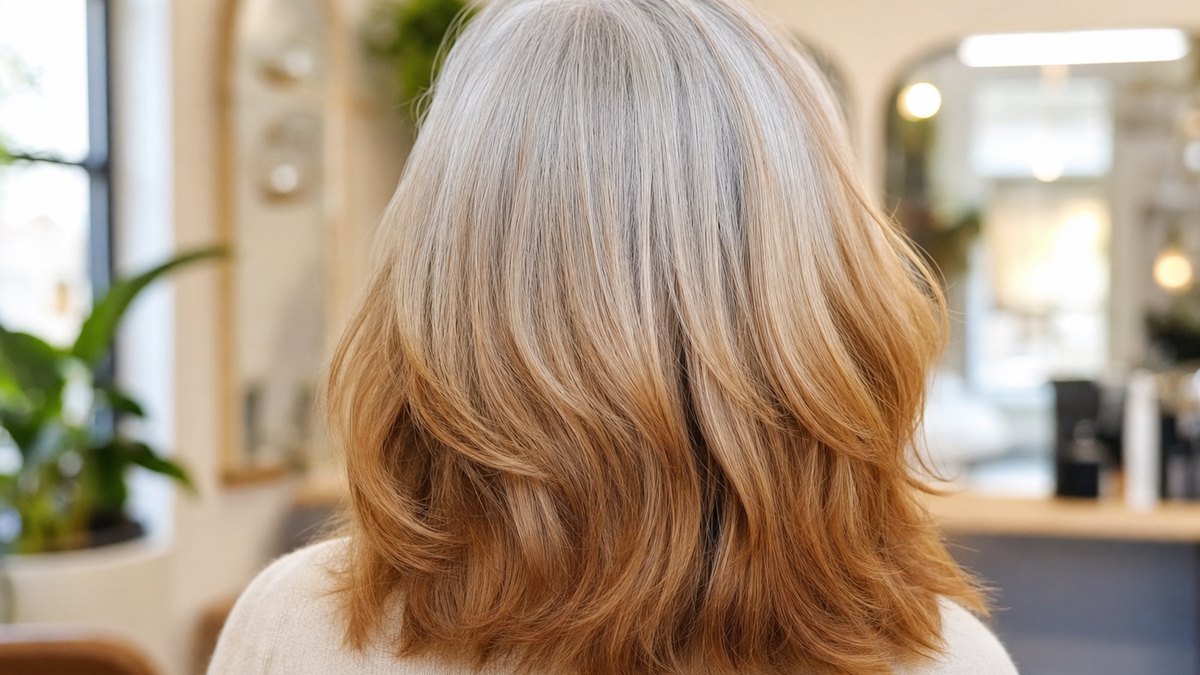 Après 50 ans, le color melting efface la ligne de démarcation entre racines blanches et longueurs colorées en salon