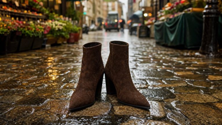 Bottines en daim chocolat : le choix de Kate Middleton le 12 mars au Borough Market pour affronter la pluie