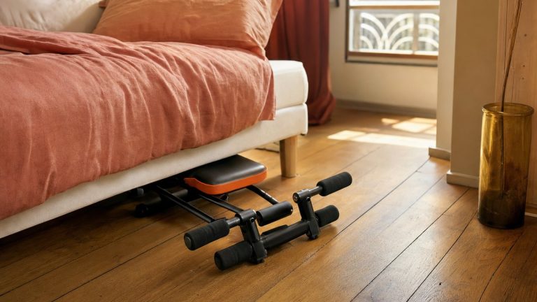 Ce banc abdos Decathlon à 95,99 € se replie et se glisse sous le lit : 3 séries de 15 répétitions suffisent