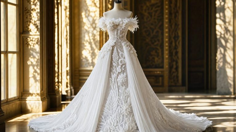 Deva Cassel porte la robe de mariée Dior look 66 à Vogue World Milano 2026 : mousseline plissée main et dentelle fleurs de cactus