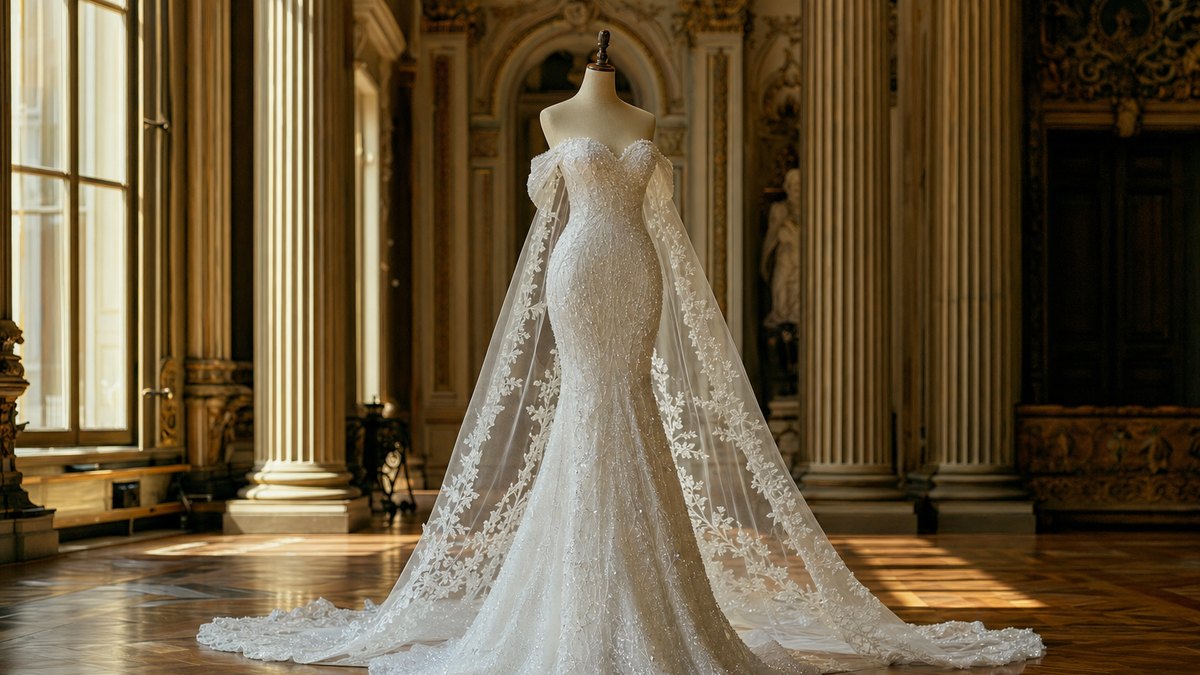 Elie Saab et H&M dévoilent une robe de mariée et un voile cathédrale, en vente dès le 22 octobre à Paris