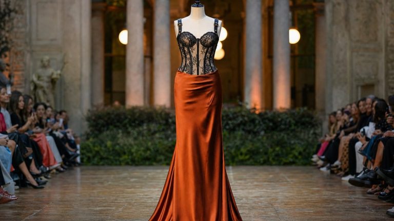 Irina Shayk rejoue une robe Versace de 1992 au Vogue World Milan 2026 : corset lacé, cuir et soie longue