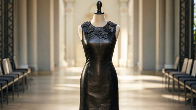 La petite robe noire en cuir domine la Fashion Week de Londres et s'invitera à Paris dès cet automne