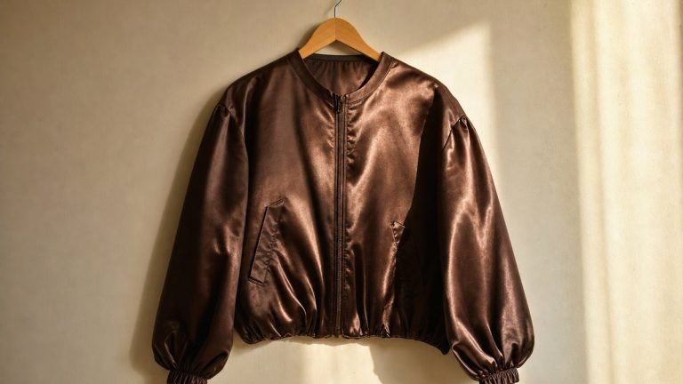 La veste satinée marron de Kiabi à 25 euros affiche 4,9 sur 5 après 148 avis et détrône le jean