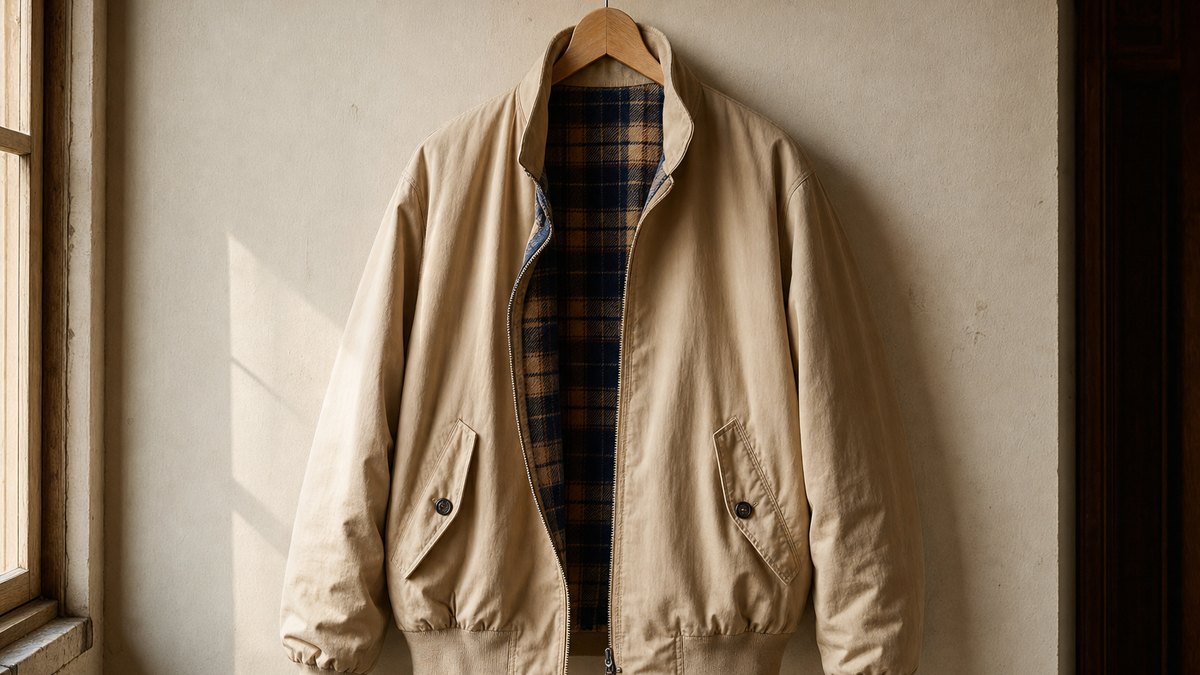 Le bomber beige doublé polaire à carreaux d'UNIQLO coûte 59,90 euros et se décline du XXS au XXL