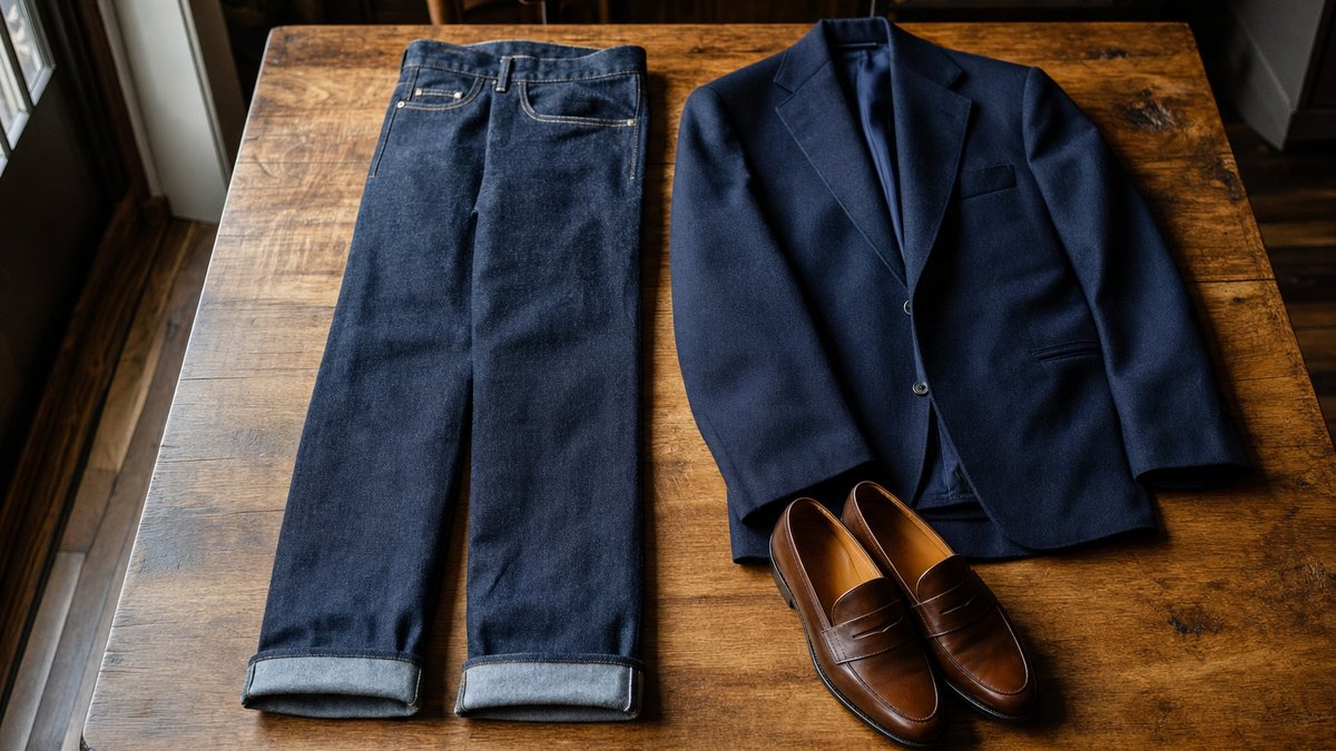 Le jean brut droit à 180 euros grimpe de 78 % en recherches et bouscule le pantalon noir de bureau
