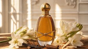 Noté 4,9 sur 5 par les clientes, ce parfum à la vanille, au santal et au cèdre intrigue dès la première vaporisation