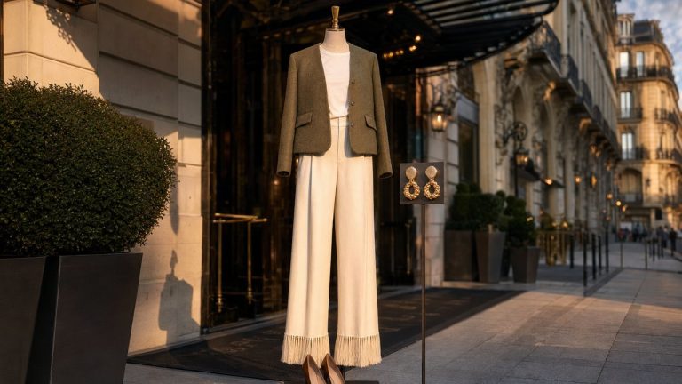 Pantalon à franges vanille à 3 200 euros : Céline Dion salue ses fans devant son hôtel parisien en Phoebe Philo