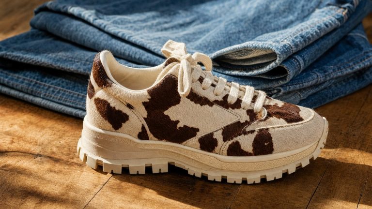 Promod lance des baskets à imprimé vache vendues 59,99 euros, du 35 au 42, pour remplacer la sneaker blanche cet automne