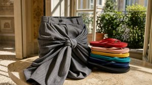 Six tongs empilées à Milan : comment MM6 Maison Margiela transforme un pantalon en jupe le 22 septembre 2026