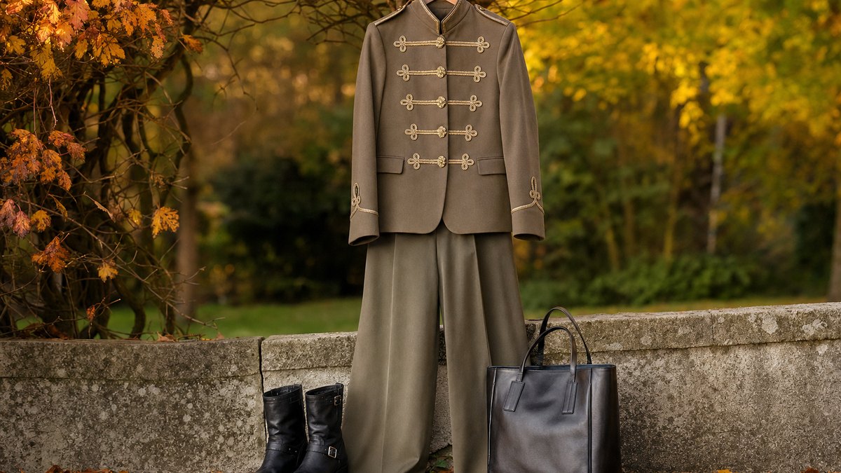 Veste officier : les brandebourgs dorés portés par Margot Robbie s'imposent comme la pièce forte de cet automne