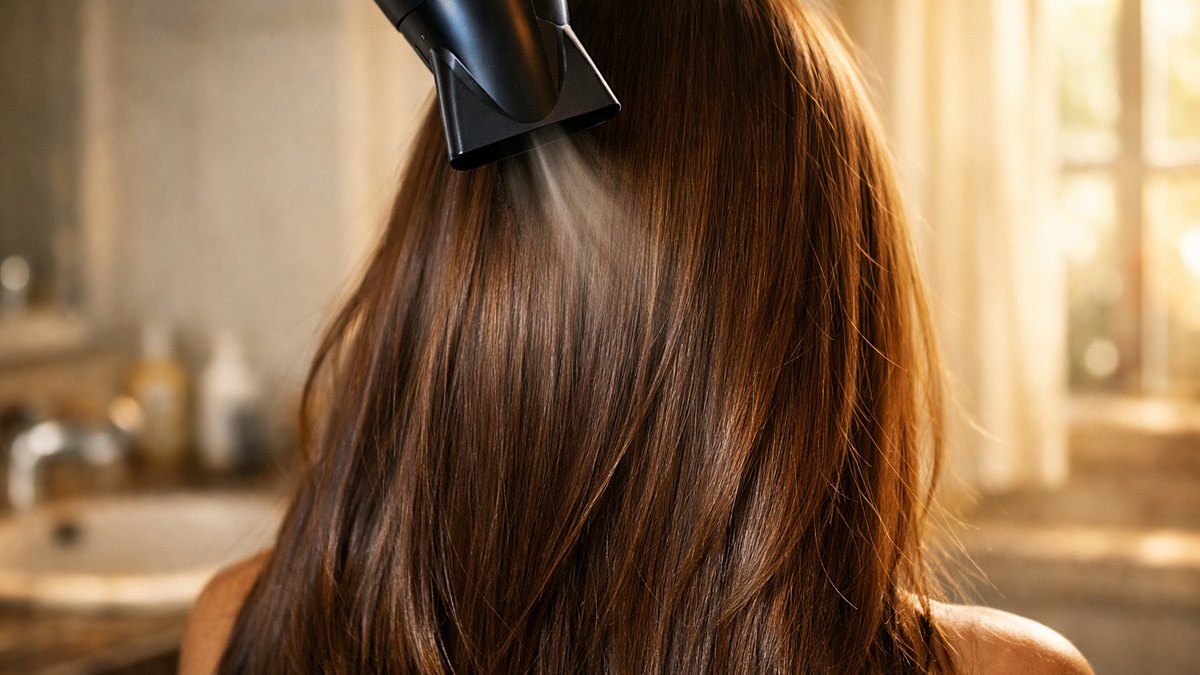 30 secondes d'air froid au sèche-cheveux en fin de brushing : le geste final conseillé par un coiffeur espagnol contre les frisottis