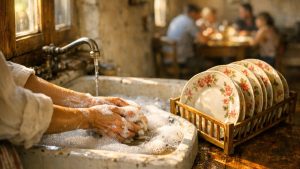 À 46 ans, elle lave encore seule les verres au déjeuner de sa mère : ses deux frères n'ont pas quitté leur chaise depuis le fromage