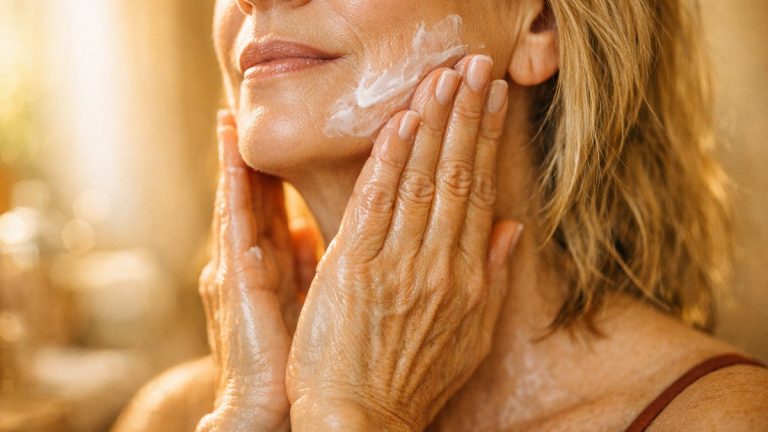À 65 ans, Marie-Ange Nardi garde une peau lisse grâce à un geste simple : masser chaque soin qu'elle applique sur son visage