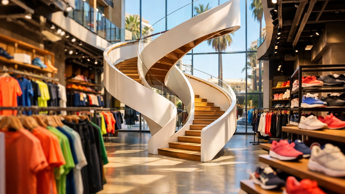 À Nice, Nike ouvre une boutique de 1 200 m2 à NicEtoile avec un escalier spectaculaire et un étage entier dédié au style