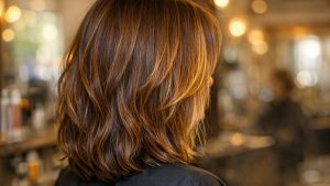 Après 45 ans, un châtain caramel éclairci d'un demi-ton à deux tons adoucit les traits mieux qu'un blond très clair, selon les coiffeurs