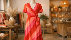 Après 60 ans, la robe portefeuille croisée et nouée à la taille aide à flouter le ventre selon deux stylistes de mode