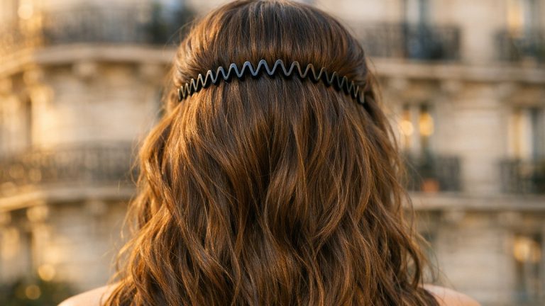Au Palais d'Iéna, Ella Bright, 19 ans, ressort le serre-tête zig zag des années 2000 pour le défilé Miu Miu printemps-été 2027