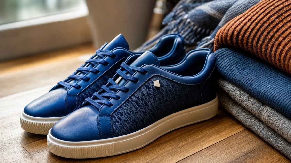 Baskets Light Wave de Sandro : une styliste détaille 4 tenues d'automne autour du bleu roi
