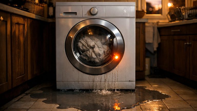 Elle appelle le magasin pour son lave-linge en panne à Saint-Étienne : on lui dicte le numéro du fabricant et la ligne coupe