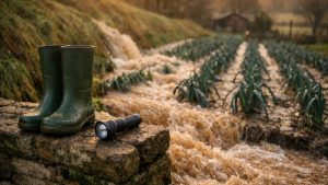 Elle cultive le même potager depuis vingt ans au pied du talus : en octobre, un vrai ruisseau traverse ses poireaux depuis la cour du voisin