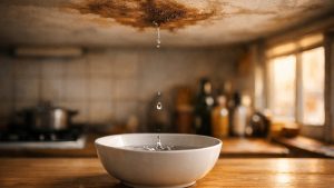 Elle découvre une auréole brune au plafond de sa cuisine à Lyon : c'est son propre assureur qui paie, pas celui du voisin