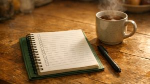 Elle écrit chaque lundi quinze tâches sur un carnet à spirale : chaque vendredi soir, il en reste huit, toujours les mêmes, barrées nulle part