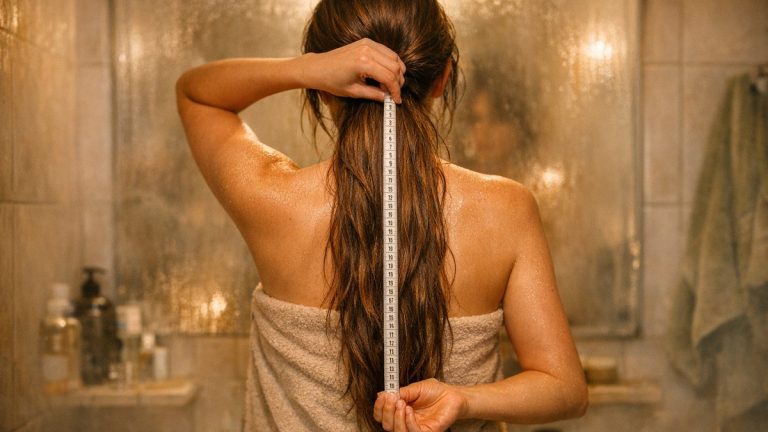 Elle fait couper ses pointes chaque mois pendant un an pour gagner en longueur : en septembre, le mètre ruban affiche à peine deux centimètres de plus