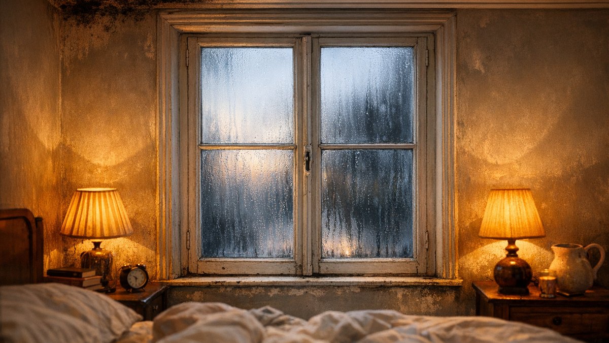 Elle fait poser des joints neufs sur ses vieilles fenêtres en octobre : en janvier, des taches noires montent dans les angles des chambres
