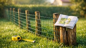 Elle fait poser un grillage le long des vieux piquets du jardin : le voisin arrive avec un plan et parle de quarante centimètres