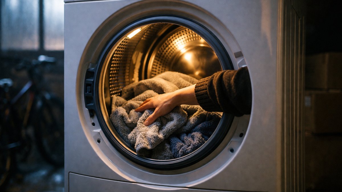 Elle installe son sèche-linge neuf dans le garage près de Mulhouse : en novembre, les draps ressortent humides après trois heures de cycle