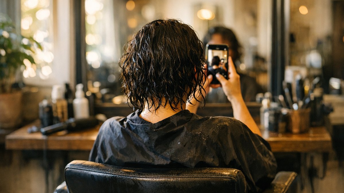 Elle montre une photo de carré à sa coiffeuse un samedi matin : une fois secs, ses cheveux s'arrêtent six centimètres au-dessus du menton