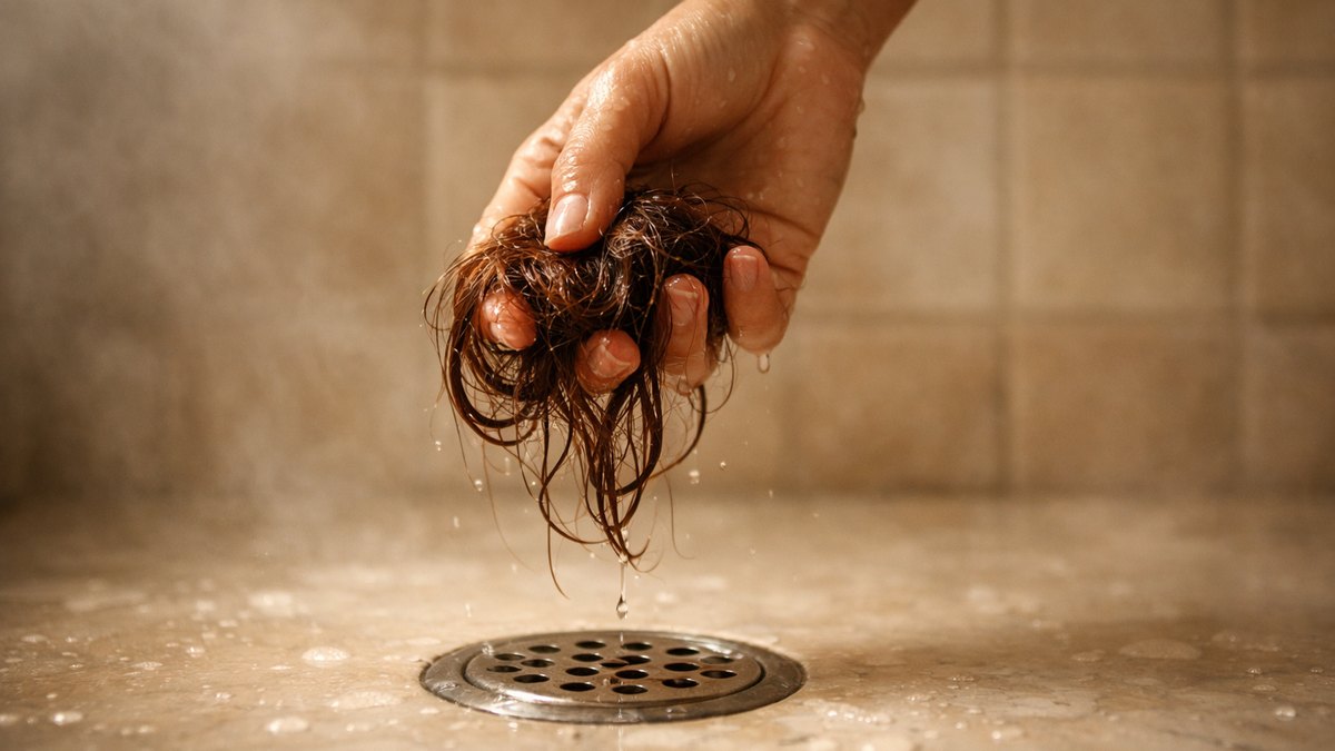 Elle ramasse des poignées de cheveux dans sa douche à Annecy : trois shampooings plus tard, la bonde se bouche toujours chaque matin