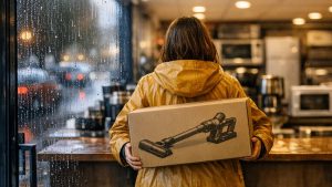 Elle rapporte à Mulhouse un aspirateur encore emballé, acheté la veille : le vendeur refuse le remboursement et lui montre une phrase sur le ticket