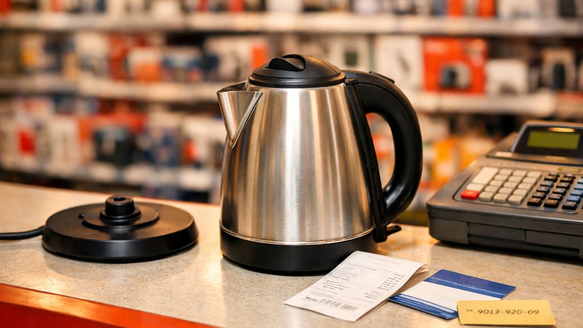 Elle rapporte sa bouilloire en panne au bout de quatorze mois : au comptoir du magasin, on lui tend le numéro du fabricant