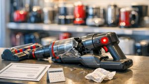 Elle rapporte son aspirateur balai en panne au magasin : on lui répond que la garantie du fabricant s'est arrêtée huit mois plus tôt