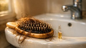 Elle retrouve ses cheveux par poignées sur l'oreiller fin septembre : trois flacons d'ampoules plus tard, la brosse se remplit toujours autant