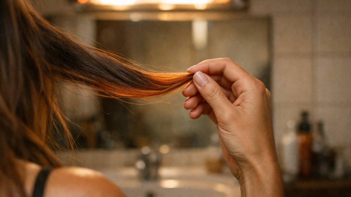 Elle s'offre un lissage brésilien quinze jours après sa coloration châtain : trois semaines plus tard, ses longueurs tirent franchement sur le cuivre