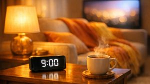 Elle savoure son heure de sommeil gagnée le dimanche matin : toute la semaine suivante, elle s'endort à 21 heures devant la télévision