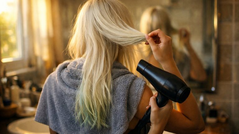Elle se fait faire un blond polaire chez sa coiffeuse à Nîmes : trois séances de piscine plus tard, ses longueurs tirent nettement sur le vert