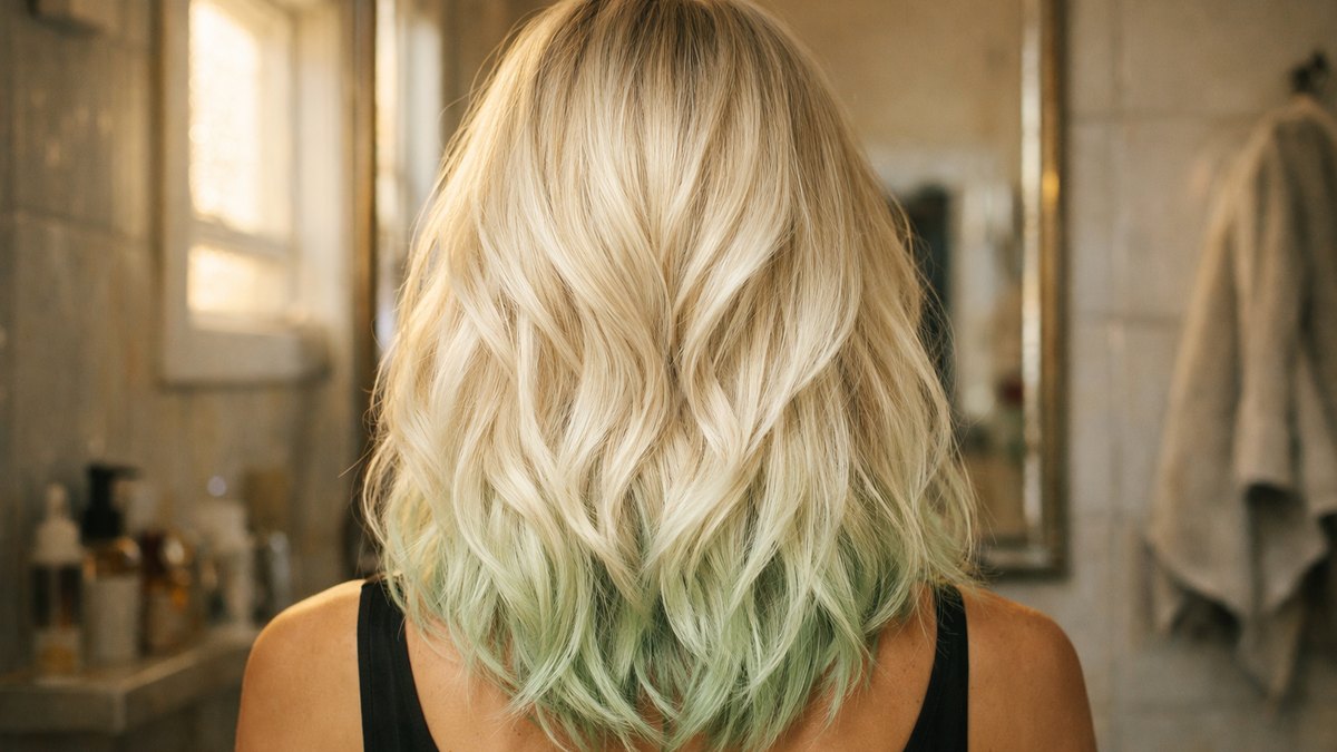 Elle sort de son salon lyonnais avec un balayage platine en novembre : deux séances de piscine plus tard, ses mèches tirent sur le vert