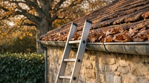 Elle vide chaque automne ses gouttières des feuilles du chêne voisin : quand elle exige l'abattage, le voisin sort une photo de 1987
