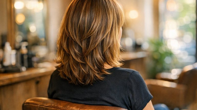 Entre les épaules et la clavicule : la kitty cut, cette coupe mi-longue qui redonne du mouvement aux cheveux fins après 45 ans
