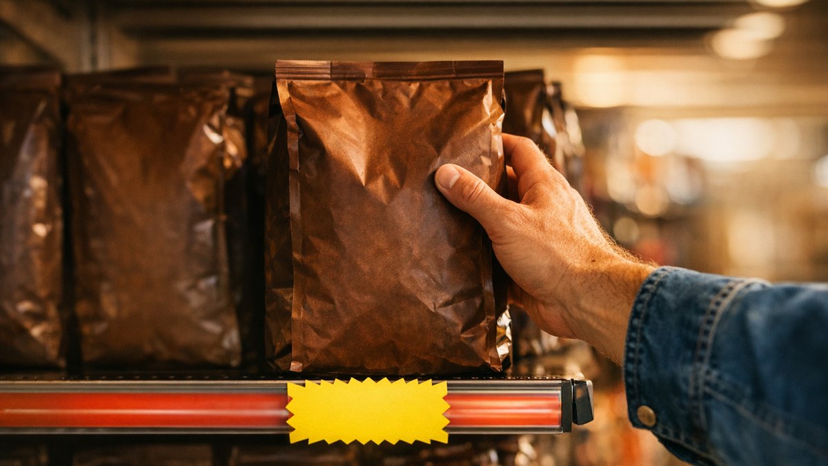 Il achète depuis douze ans le paquet familial de café à Caen : un matin, l'étiquette du rayon affiche un autre prix au kilo