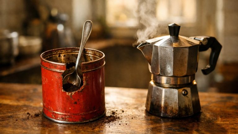 Il achète le même paquet de café au même prix à Rouen : quatre jours plus tôt que prévu, la boîte en fer sonne déjà creux