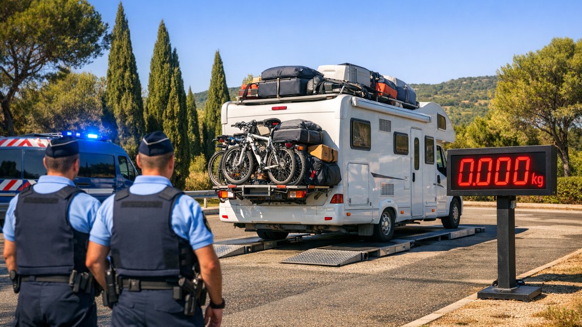 Il achète un camping-car de 3,5 tonnes avec son permis B : sur l'A7, la balance des gendarmes affiche quatre cent vingt kilos de trop