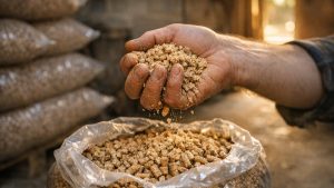 Il achète une palette de granulés en promotion en septembre : en janvier, la moitié des sacs ne contient plus que de la sciure